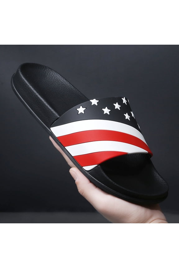 USA Flag Star Stripe Print EVA Slide Sandals