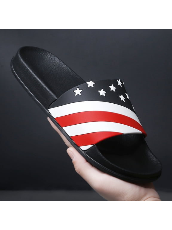 USA Flag Star Stripe Print EVA Slide Sandals