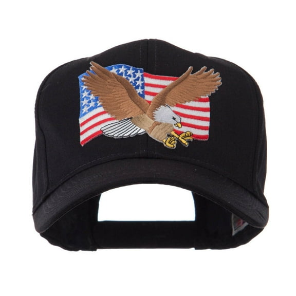 USA Flag Style Military Patch Cap - Eagle OSFM