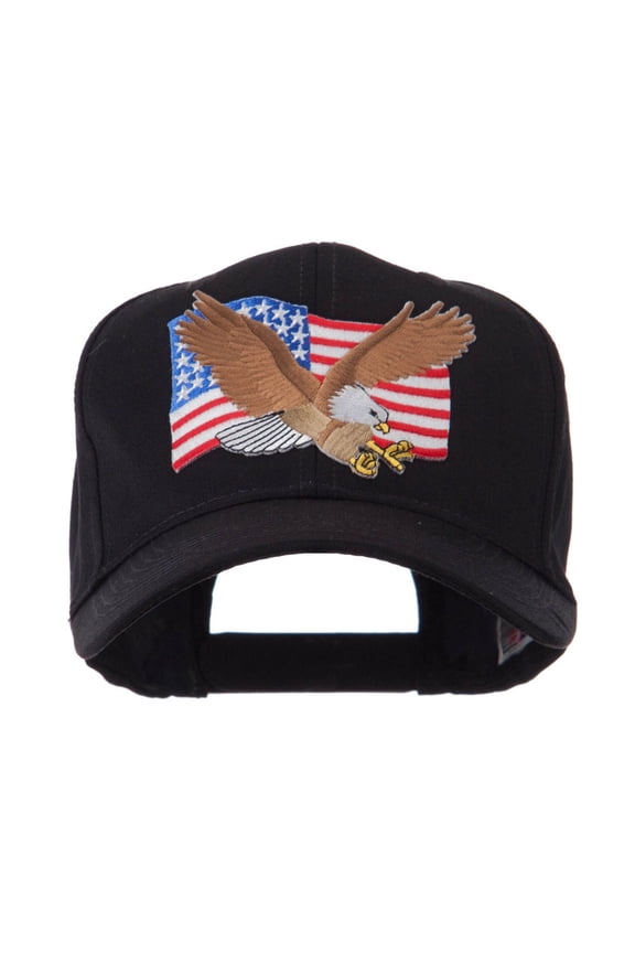 USA Flag Style Military Patch Cap - Eagle OSFM