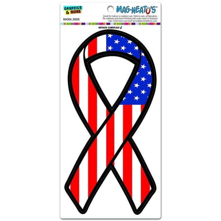 USA Flag Support Ribbon Patriotic American United States Automotive Car Refrigerator Locker Vinyl Magnet