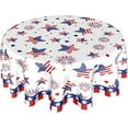 thumbnail image 1 of USA Flag Tablecloth Round Patriotic American Flag Tablecloth 4th of July Tabletop Circle Table Cloth 60Inch Memorial Day Heat Resistant Reusable Table Cover for Holiday Kitchen Dinning Party Decor, 1 of 1