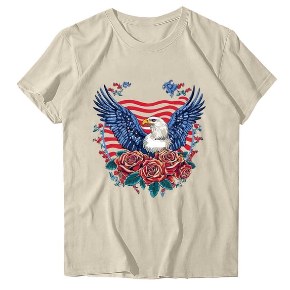 USA Flag Tee Shirt for Women 4th of July Independence Day Gift T Shirt Casual Short Sleeve American Proud T-Shirt Tops