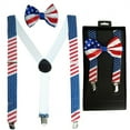 thumbnail image 1 of USA Flag Teen or ADULT Size Bow Tie and Suspenders Combo Boxed Gift Set USA Seller!, 1 of 1