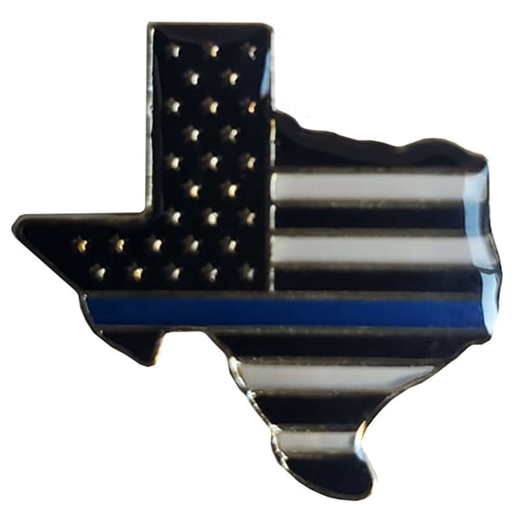 USA Flag Thin Blue Line Texas State Map Motorcycle Hat Cap Lapel Pin