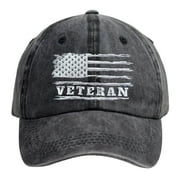 USA Flag Veteran Hats for Men Women, Funny Adjustable Embroidered Cotton American Army Military Baseball Cap