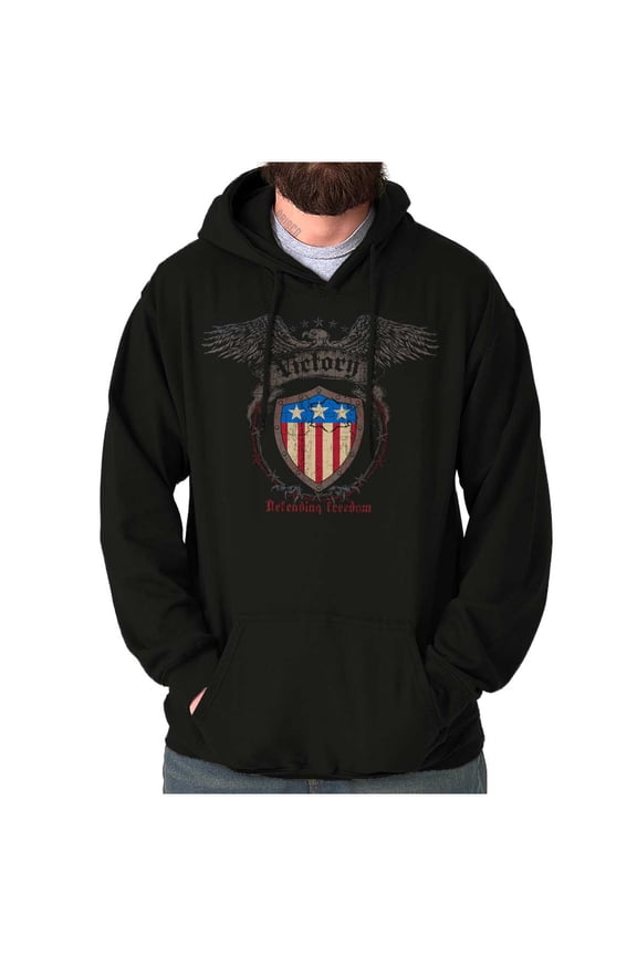 USA Flag Victory Defending Freedom Hoodie Sweatshirt Women Men Brisco Brands L