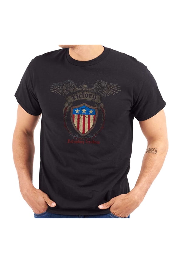 USA Flag Victory Defending Freedom Men's Graphic T Shirt Tees Brisco Brands S