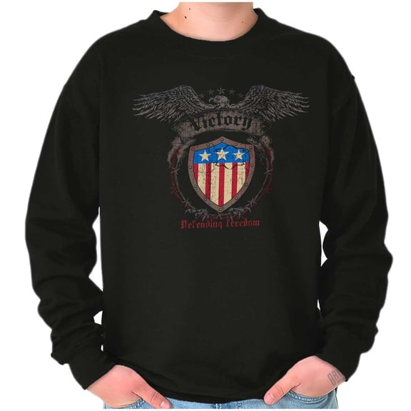 USA Flag Victory Defending Freedom Sweatshirt for Men or Women Brisco Brands S