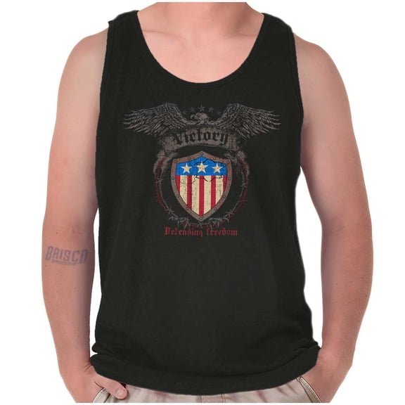 USA Flag Victory Defending Freedom Tank Top T Shirts Men Women Brisco Brands S