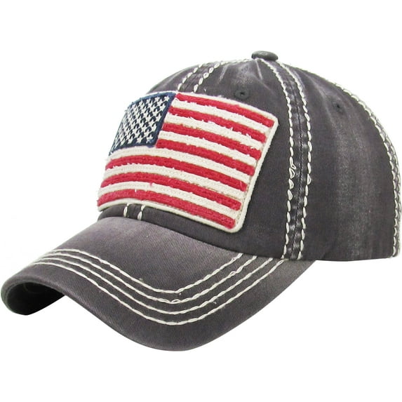 USA Flag Vintage Distressed Washed Baseball Hat Cap