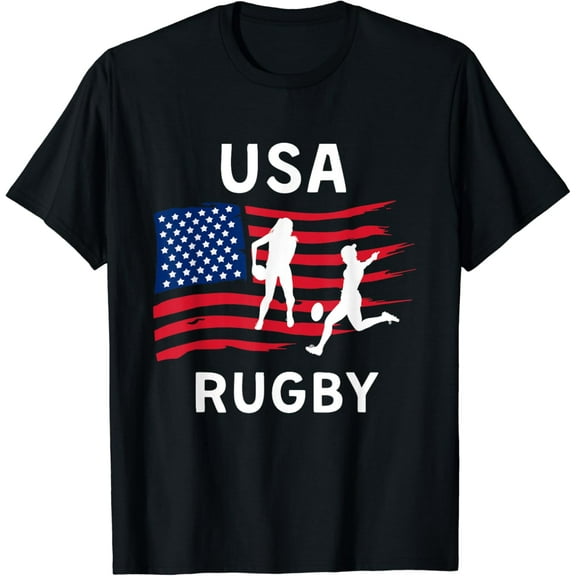 USA Flag Women's Rugby Shirt Flag USA American Rugby Shirt T-Shirt