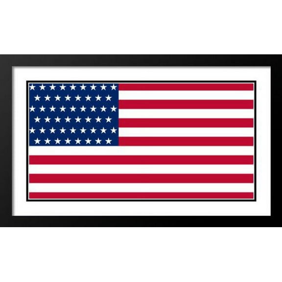 USA Flag Wood 20x23 Framed and Double Matted Photo Print