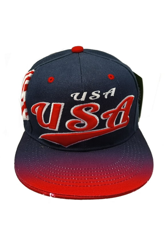 USA Flash Style Snapback Cap (Blue/Red)