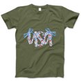 thumbnail image 1 of USA Floral Bow T-Shirt – Patriotic Red White Blue Graphic Tee for Women & Girls, 4th of July Cute Summer Shirt, America Bow Tee Independence Day Top, 1 of 7