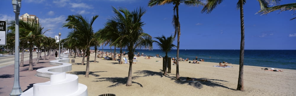 USA Florida Fort Lauderdale Beach Canvas Art - Panoramic Images (36 x 12)