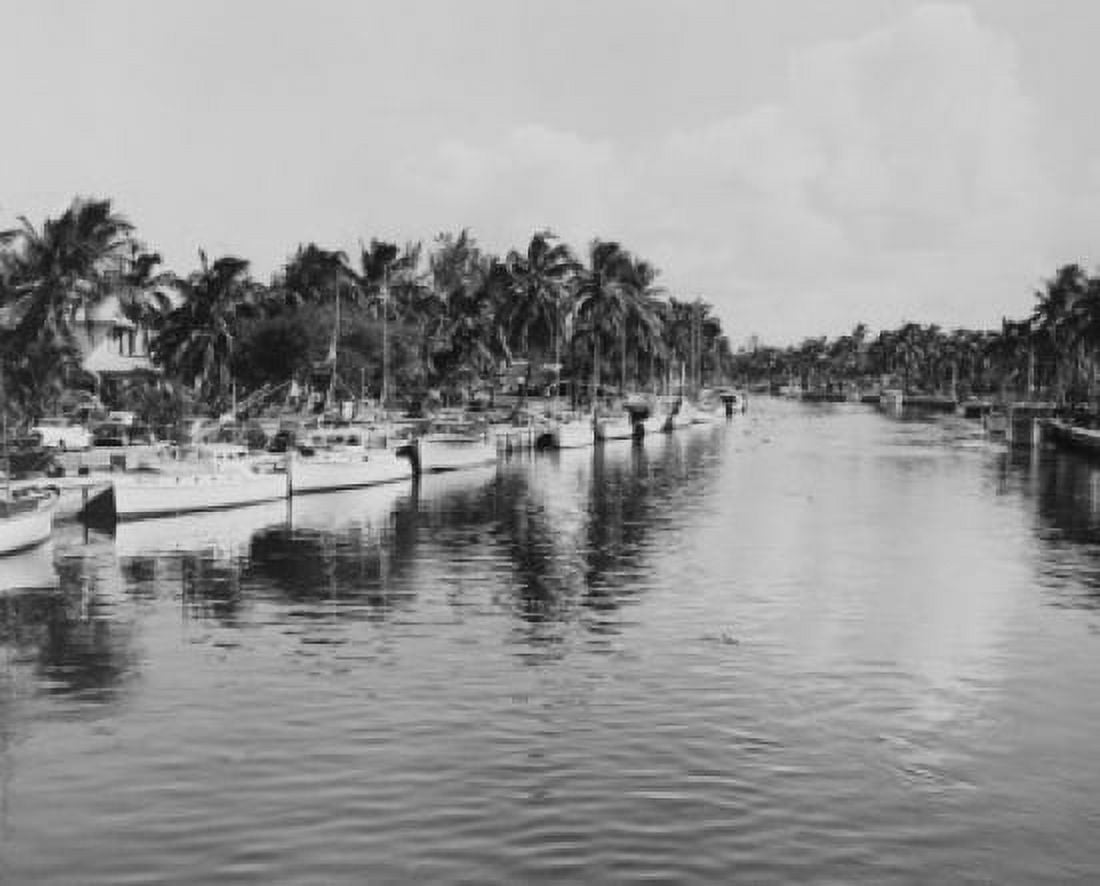 USA Florida Ft Lauderdales Charter Fishing Boats Canvas Art - (24 x 36)