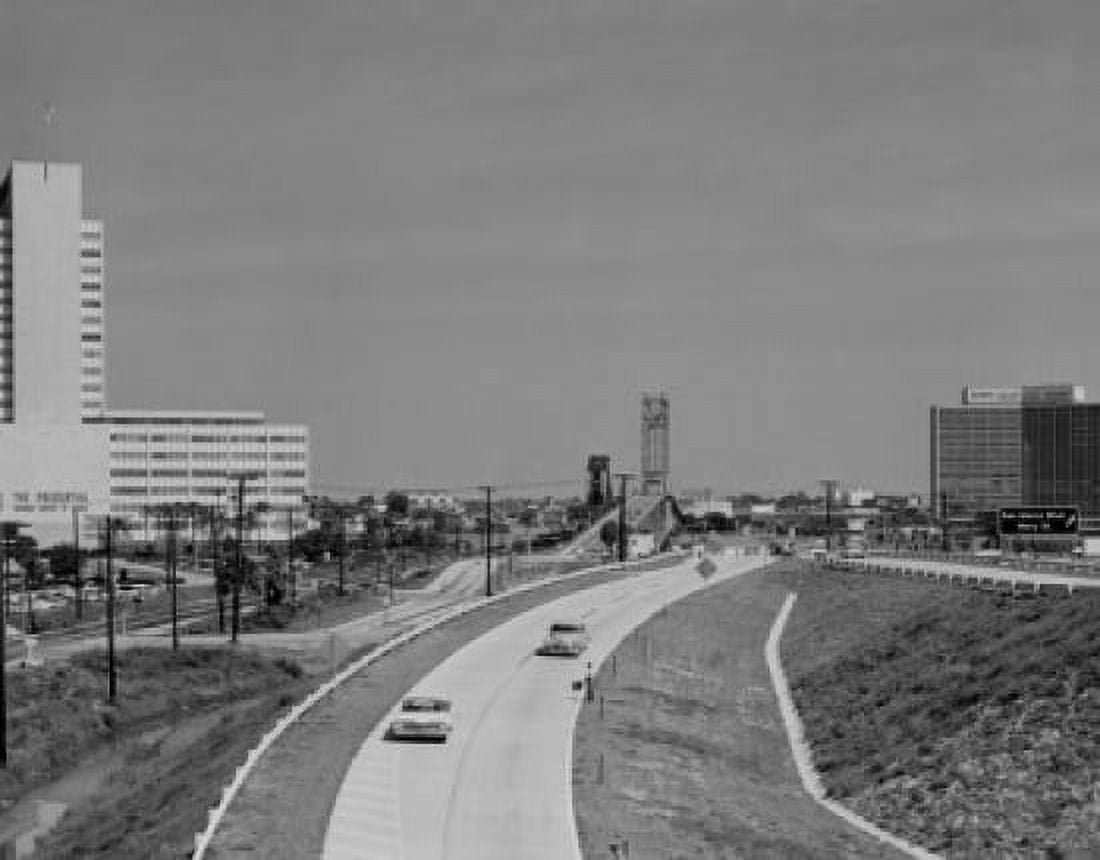 USA Florida Jacksonville St Elmo West Acosta Bridge Prudential building on left Canvas Art -  (18 x 24)