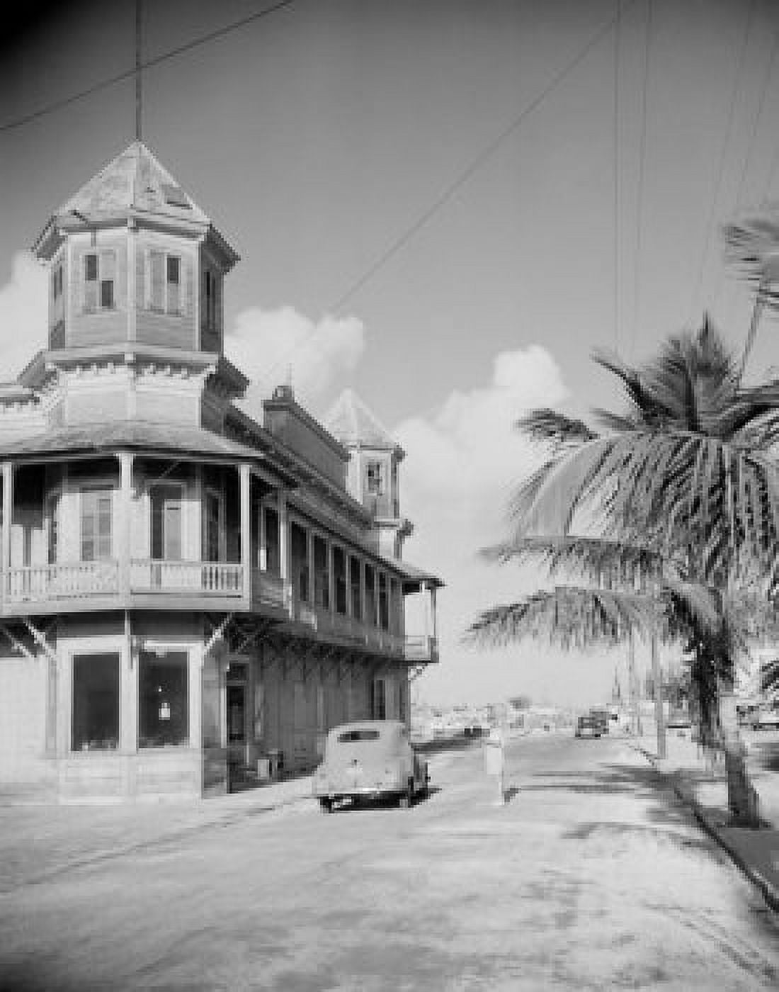 USA Florida Key West old houses and street Canvas Art - (24 x 36)