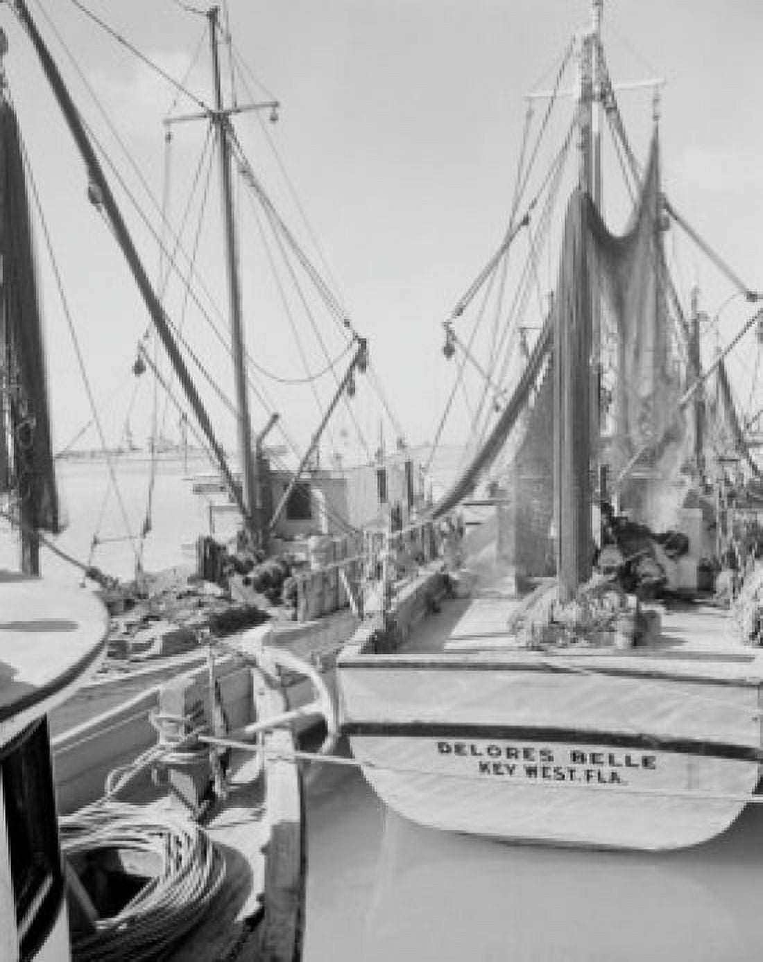 USA Florida Key West shrimp fleet Canvas Art -  (24 x 36)
