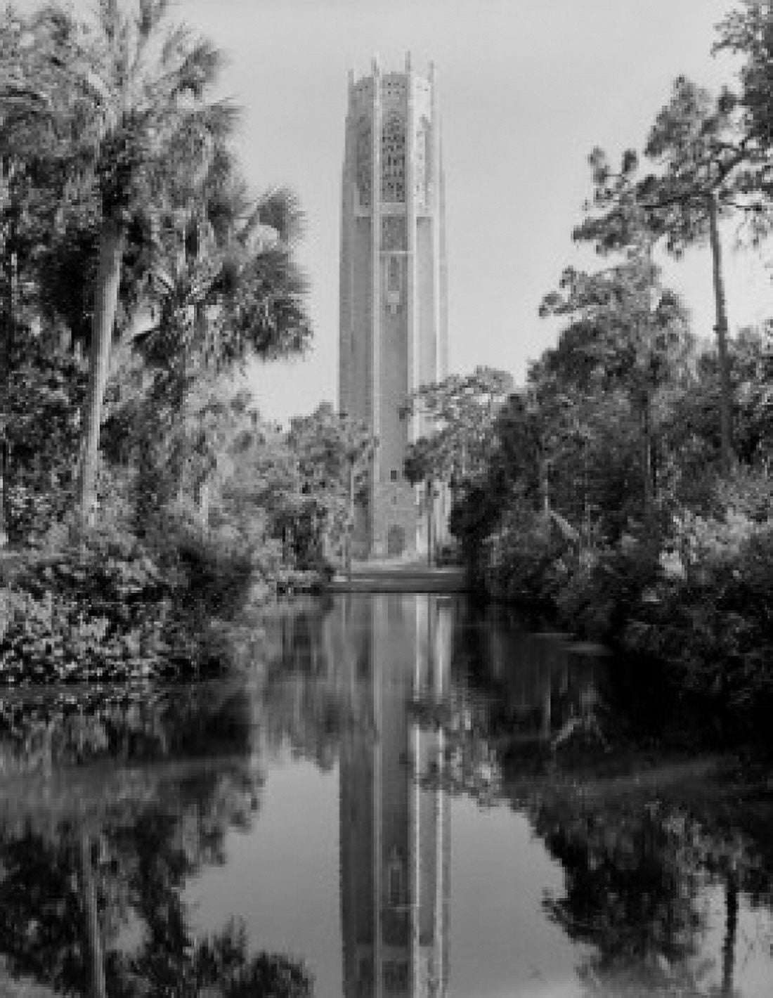 USA Florida Lake Wales Bok tower and lagoon Canvas Art - (24 x 36)