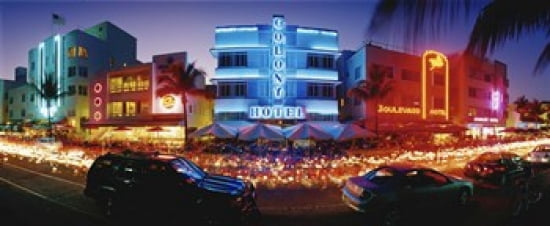 USA Florida Miami Beach Canvas Art - Panoramic Images (30 x 13)