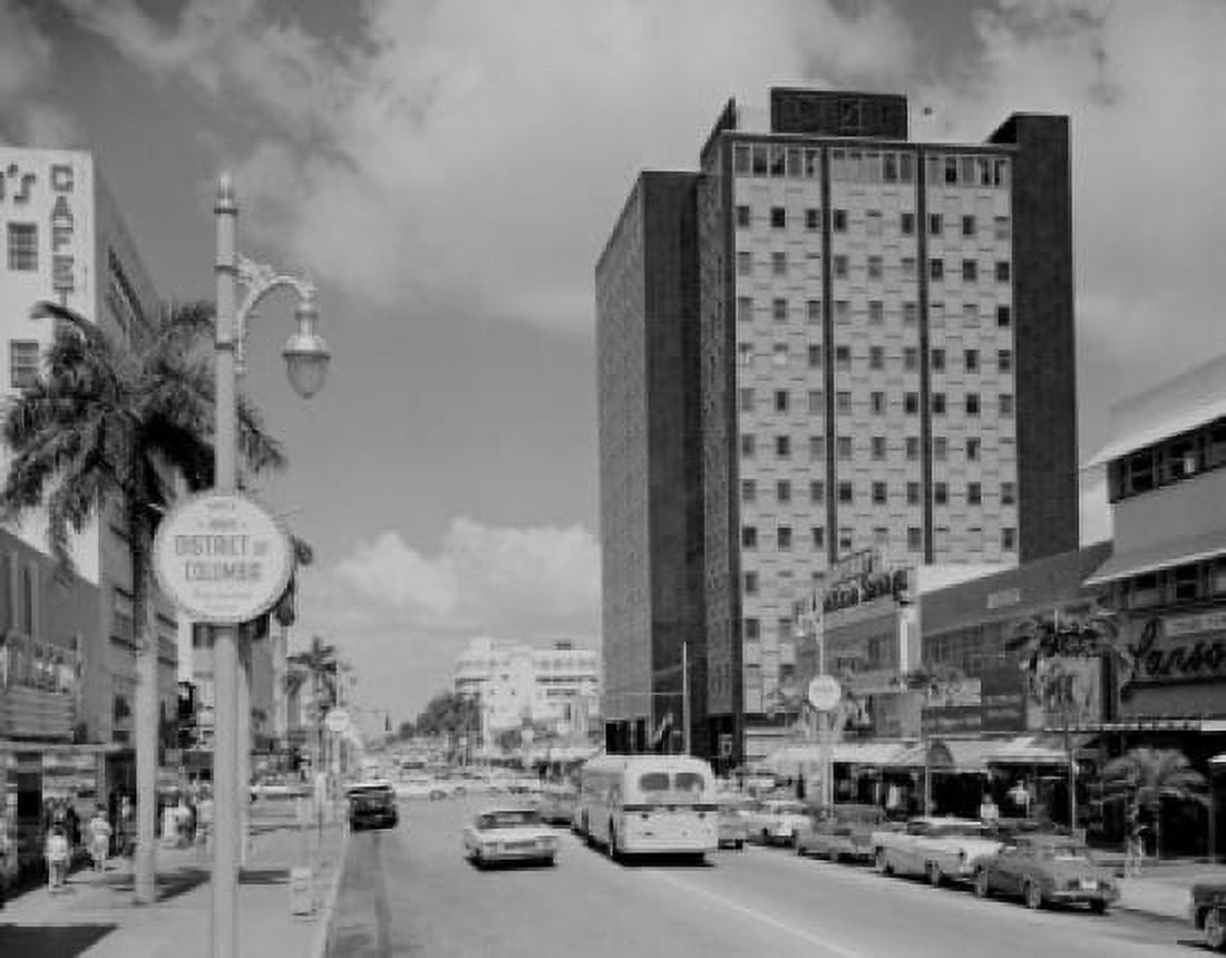 USA Florida Miami Beach Lincoln Road main shopping street with Federal Building Canvas Art - (24 x 36)