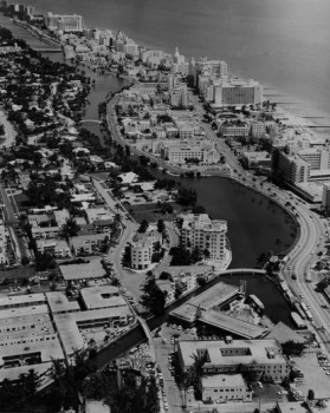 USA Florida Miami Beach aerial view Canvas Art - (18 x 24)