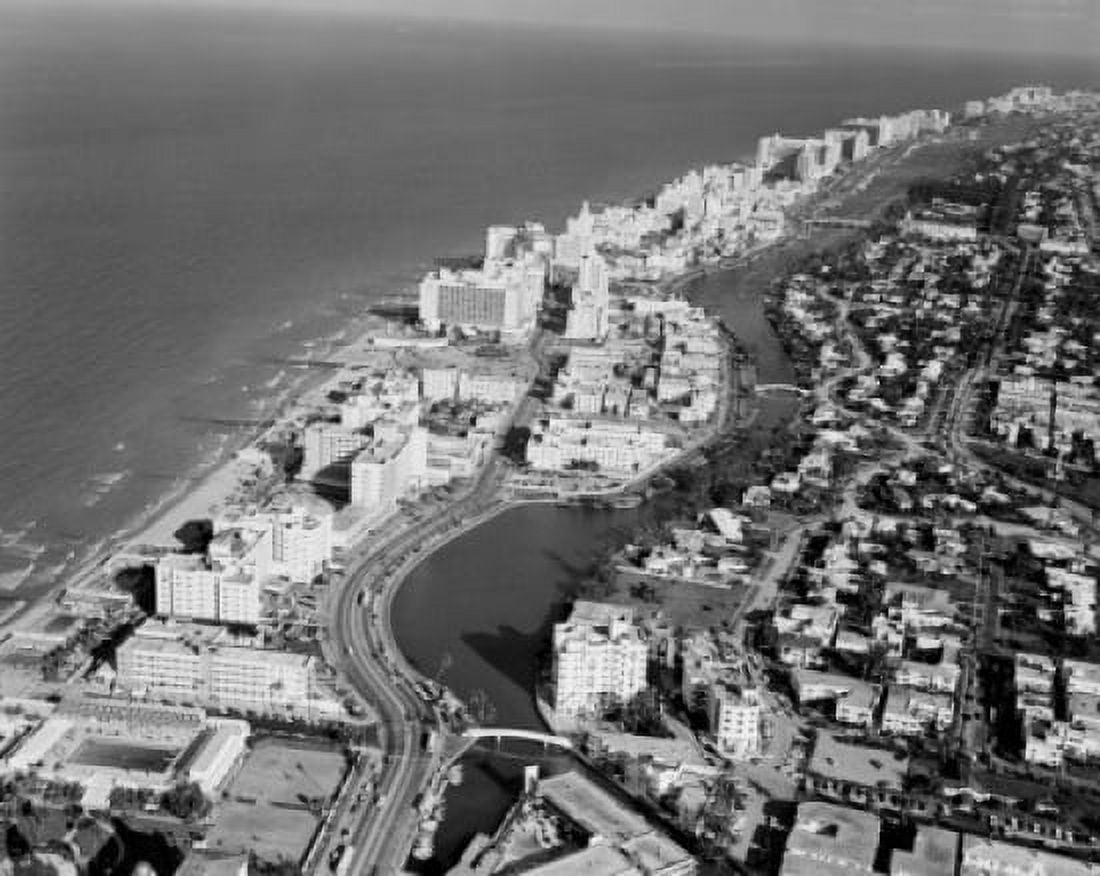USA Florida Miami Beach aerial view Canvas Art - (24 x 36)