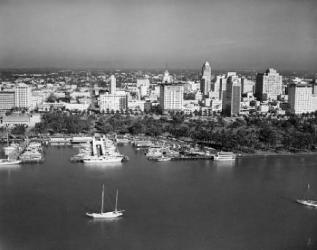 USA Florida Miami boats docked in harbor Canvas Art -  (24 x 36)
