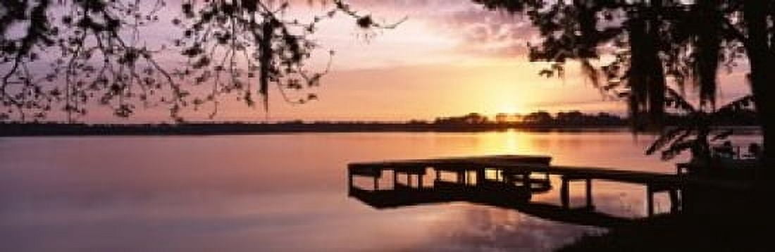 USA Florida Orlando Koa Campground Lake Whippoorwill Sunrise Canvas Art - Panoramic Images (18 x 6)
