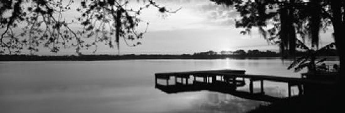 USA Florida Orlando Koa Campground Lake Whippoorwill Sunrise Canvas Art - Panoramic Images (36 x 12)