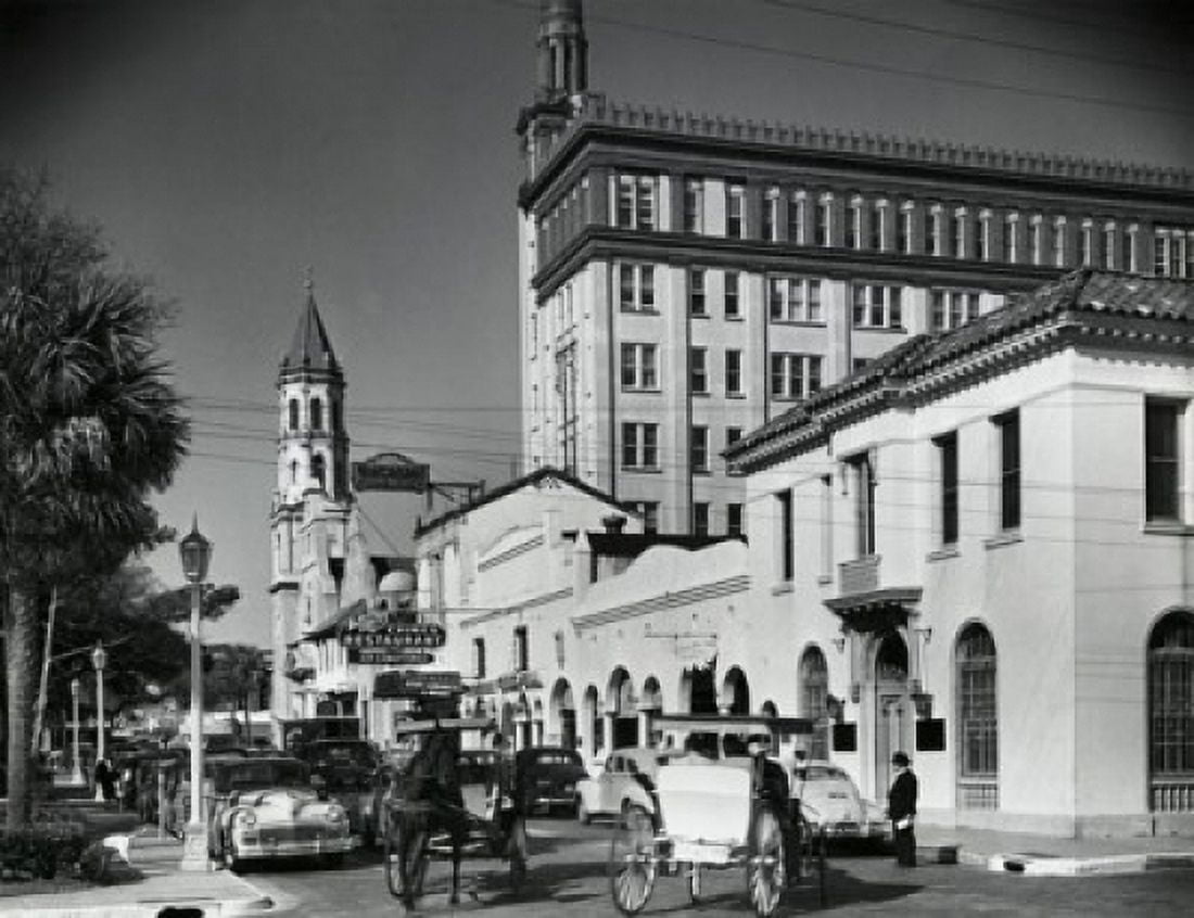 USA Florida St Augustine Traffic in street Canvas Art - (24 x 36)