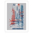 thumbnail image 1 of USA - France - American Abstract Expressionism - Vintage Airline Travel Poster by Georges Mathieu c.1968 - Fine Art Matte Paper Print (Unframed) 18x24in, 1 of 4