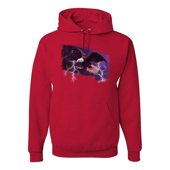 USA Freedom Eagle Portrait Fashion Graphic Hoodie Sweatshirt, Red, Medium