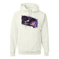 thumbnail image 1 of USA Freedom Eagle Portrait Fashion Graphic Hoodie Sweatshirt, White, Small, 1 of 1