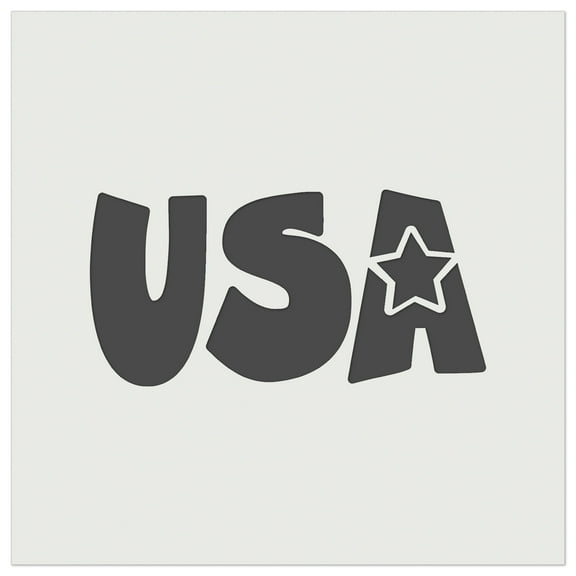 USA Fun Patriotic Text United States of America DIY Cookie Wall Craft Stencil - 4.5 Inch