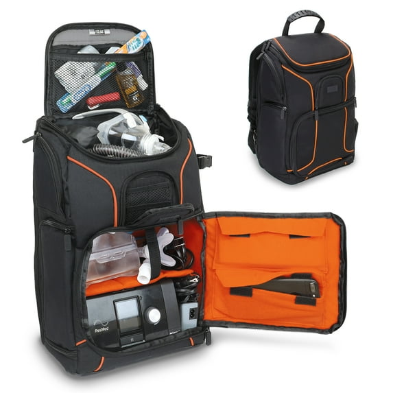 USA GEAR CPAP Machine Travel Bag with Customizable Interior Compatible with AirSense 10 - Geometric