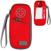 USA GEAR FlexARMOR Medical Case - Insulated Medicine Bag Epipen and Auvi-Q Case with Water Resistant Exterior and Insulated Liner - Holds Two EpiPens, Insulin Syringes, Ice Pack, and More Red