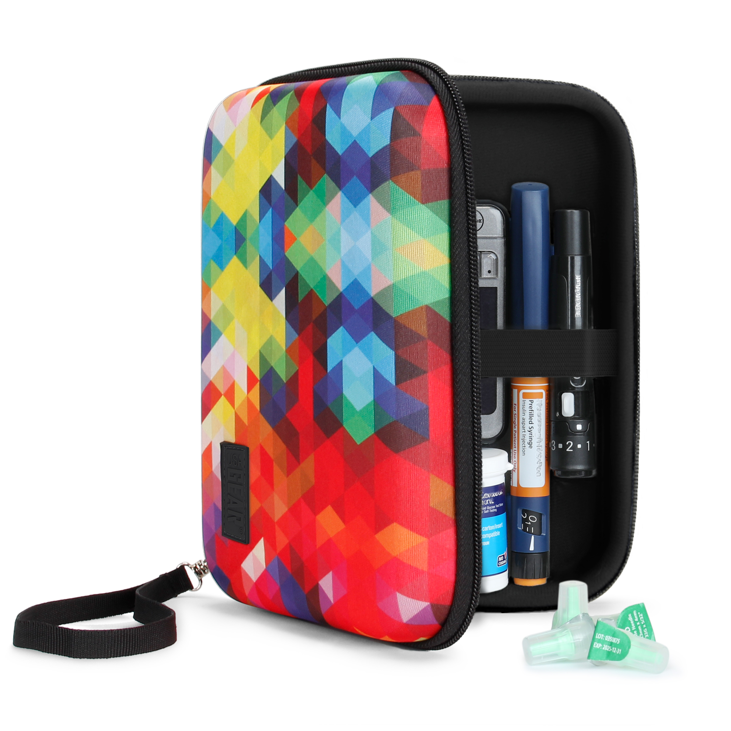 USA GEAR Insulin Travel Case Diabetic Bag with Protective Hard Shell