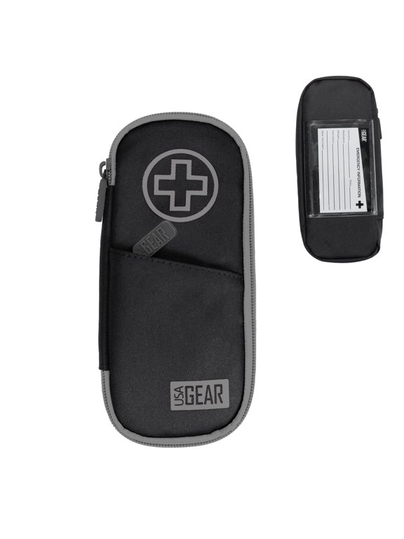Medical Case for Insulin, Epipen, Asthma Inhaler & More - Insulated Interior (Black)