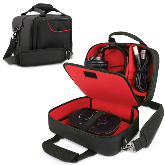USA GEAR Podcast Equipment Case - Audio Interface Case Compatible with Focusrite Vocaster One Studio