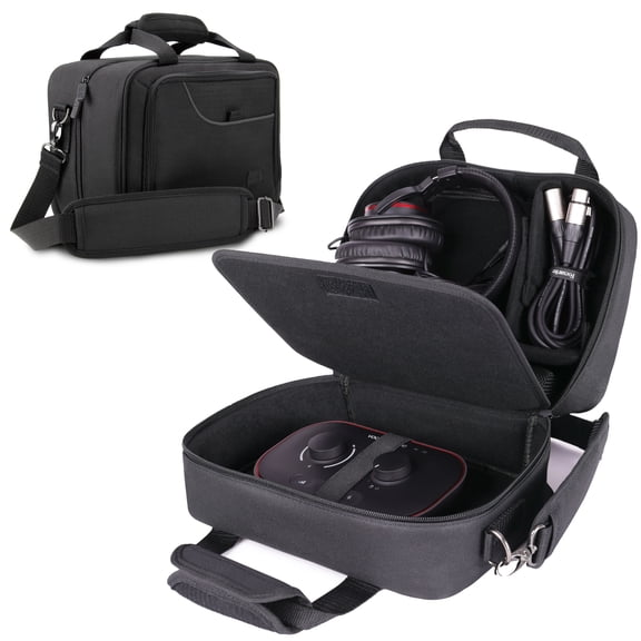 USA GEAR Podcast Equipment Case - Audio Interface Case Compatible with Focusrite Vocaster One Studio