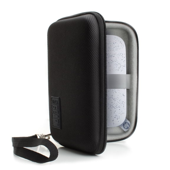 USA GEAR Portable Mobile Printer Case Compatible with HP Sprocket 2x3, Soft Interior (Black)