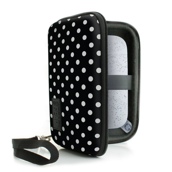 USA GEAR Portable Mobile Printer Case Compatible with HP Sprocket 2x3, Soft Interior (Polka Dot)