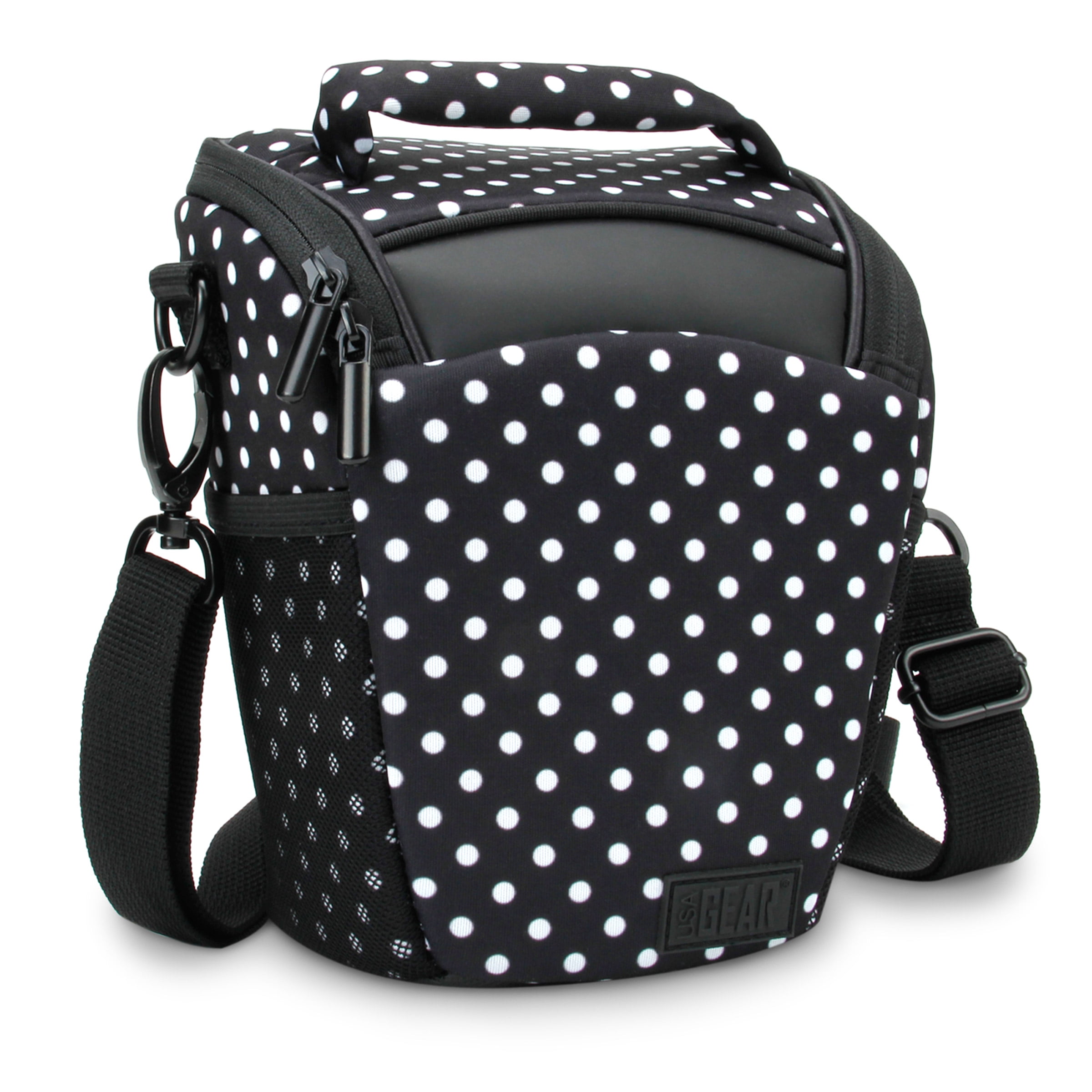 USA GEAR QTL Portable DSLR Camera Case Bag, Polka Dot