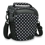USA GEAR QTL Portable DSLR Camera Case Bag, Polka Dot
