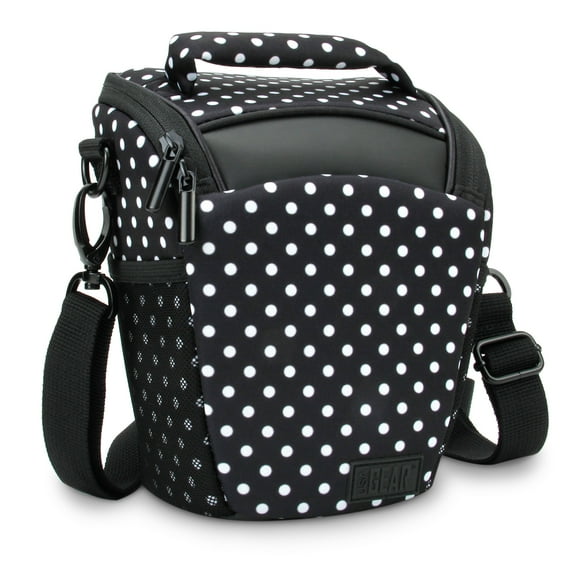 USA GEAR QTL Portable DSLR Camera Case Bag, Polka Dot