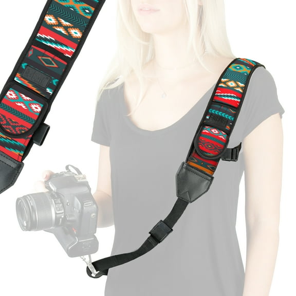 USA GEAR TrueSHOT Rapid Fire Camera Neck Strap Sling, Aztech