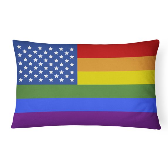 USA Gay Pride Canvas Fabric Decorative Pillow